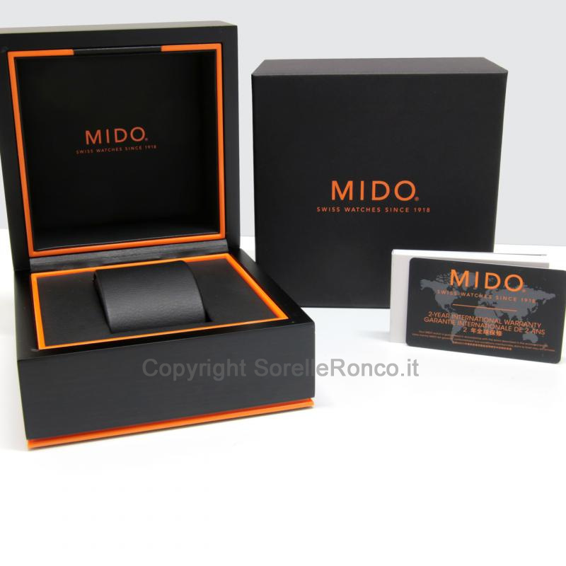MIDO MULTIFORT CHRONO ANTRACITE 44MM PELLE MARRONE