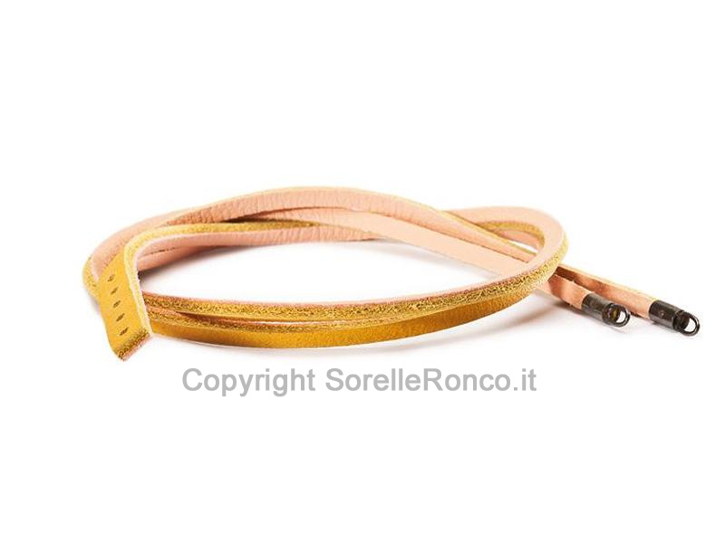 TROLLBEADS BRACCIALE PELLE GIALLO ROSA