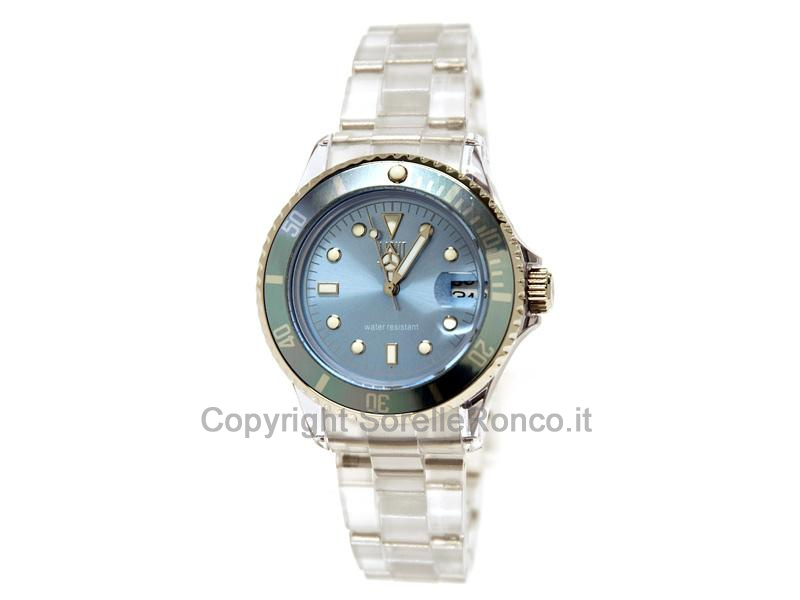 LIGHT TIME 34MM CELESTE QUARZO ACCIAIO