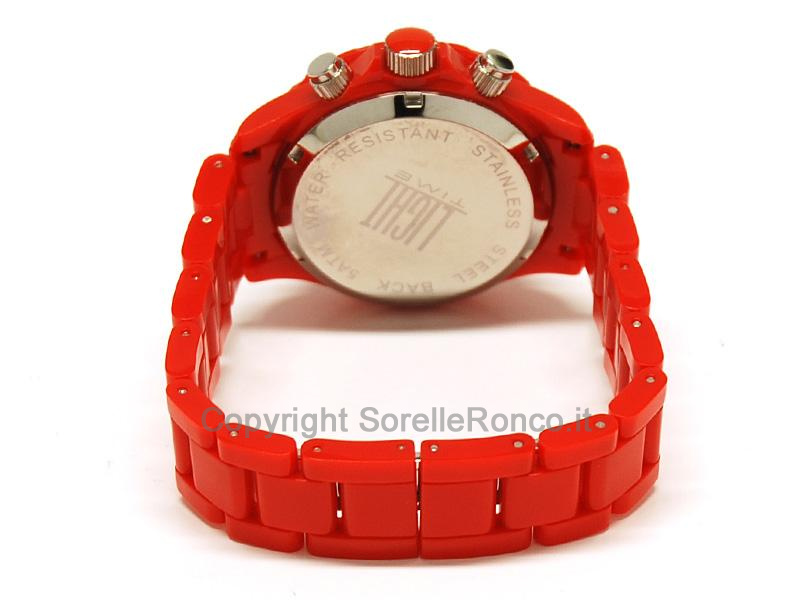 LIGHT TIME 40MM ROSSO CHRONO QUARZO ACCIAIO
