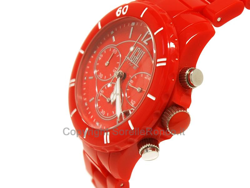 LIGHT TIME 40MM ROSSO CHRONO QUARZO ACCIAIO