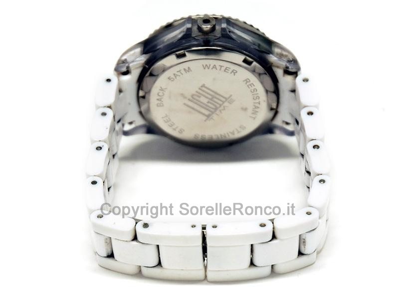 LIGHT TIME 32MM BIANCO CHRONO QUARZO ACCIAIO