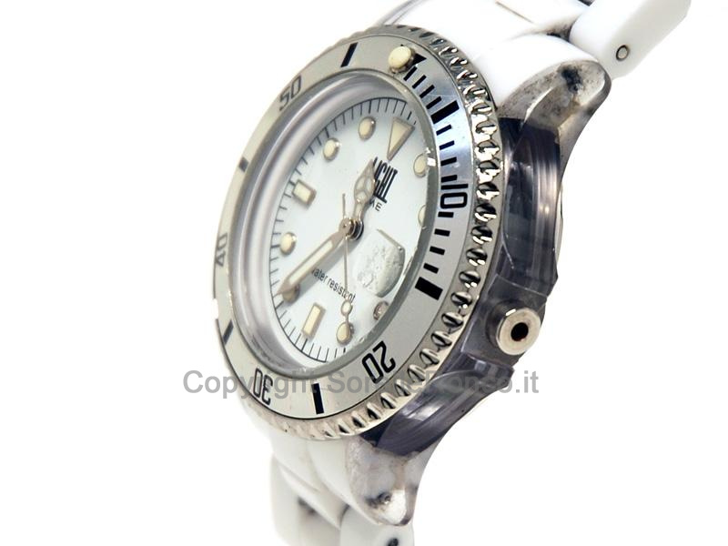 LIGHT TIME 32MM BIANCO CHRONO QUARZO ACCIAIO