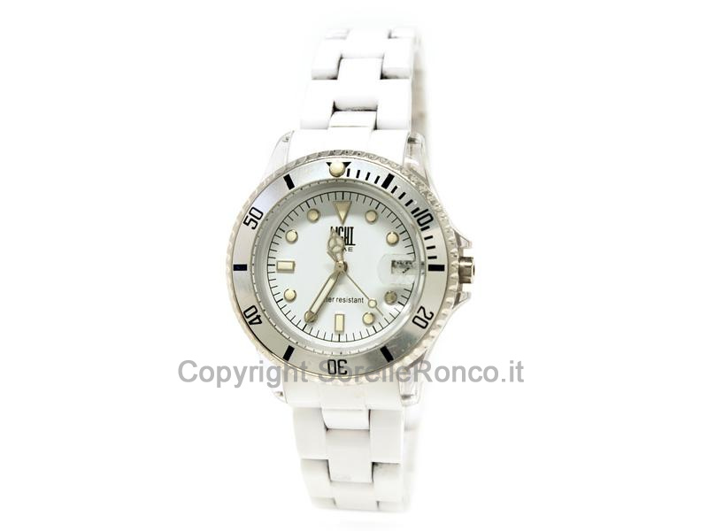 LIGHT TIME 32MM BIANCO CHRONO QUARZO ACCIAIO