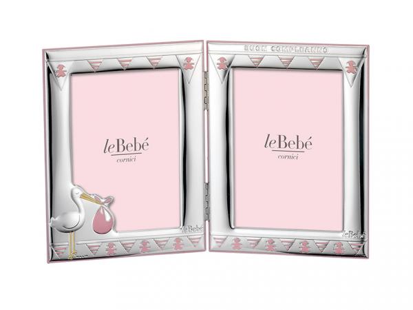 LB205-02R - Cornice LeBebè Doppia a Libro Bimba 9x13