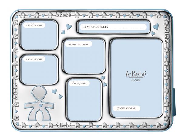 LB205-32C - Cornice Le Bebè Argento Famiglia Bimbo