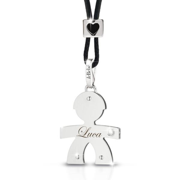 LBB009 - Ciondolo Diamantino Oro Bianco Bimbo
