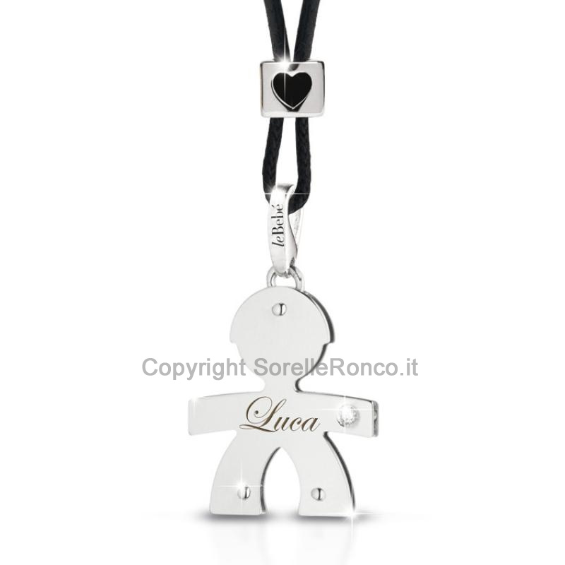 CIONDOLO DIAMANTINO ORO BIANCO BIMBO