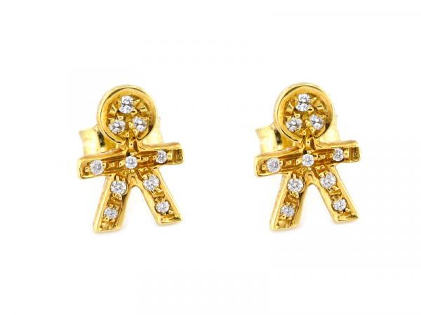 LBB017-V - Orecchini Oro Giallo Bimbo con Diamanti