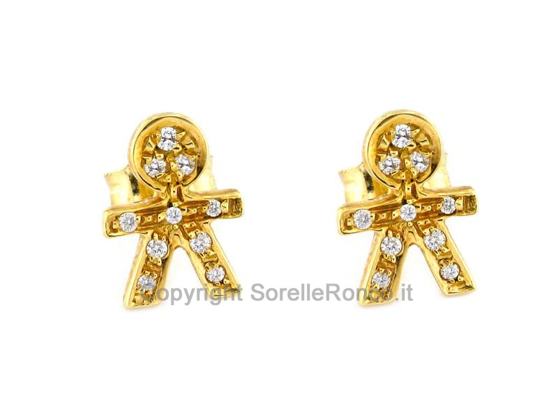 ORECCHINI ORO GIALLO BIMBO CON DIAMANTI