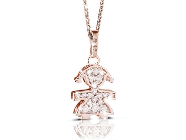 LBB020 - Ciondolo Pavè Oro Rosa Femminuccia