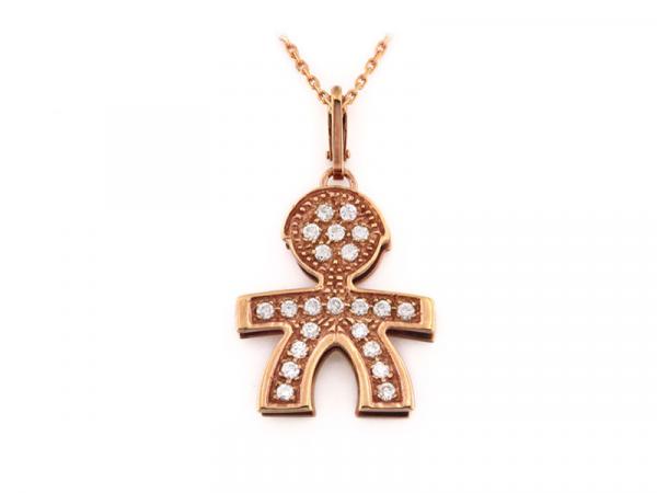 LBB025-R - Girocollo Pavè Grande Maschietto Rosa