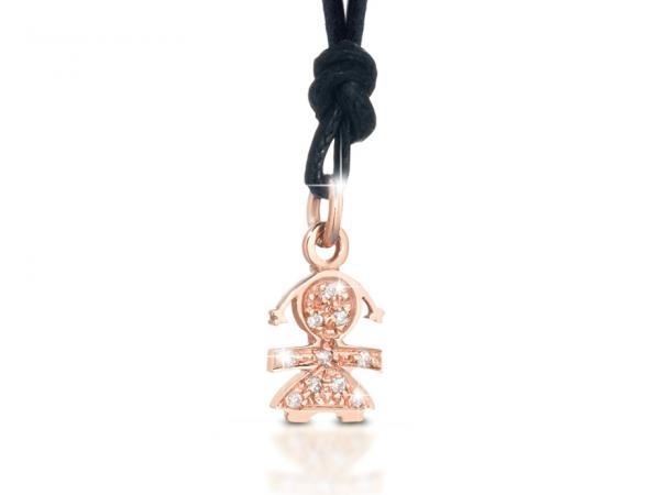 LBB037 - Ciondolo Femminuccia Oro Rosa Diamanti