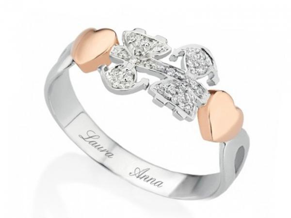 LBB113-FF - Anello Girocuore Le Bebe Doppia Bimba