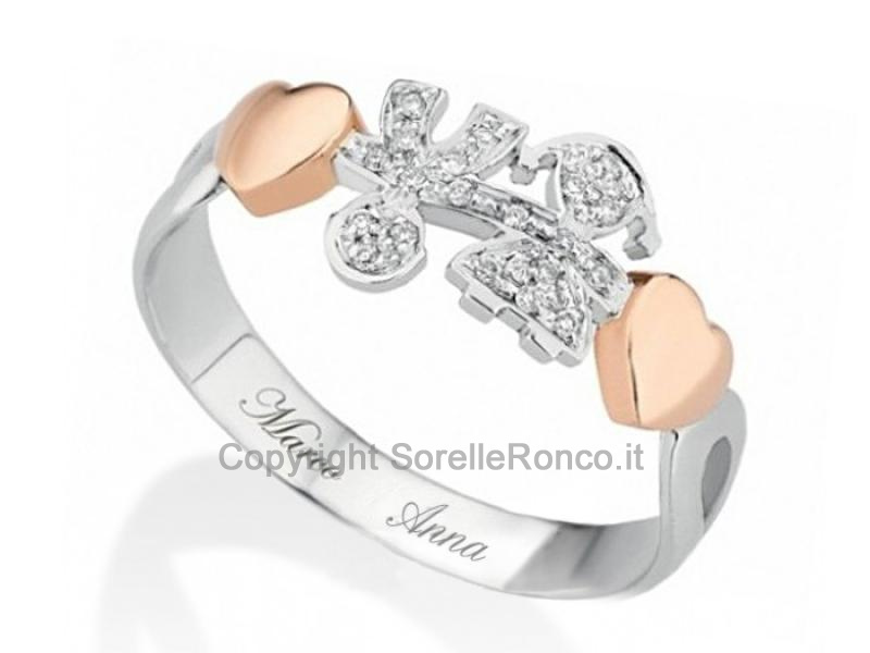 ANELLO GIROCUORE LE BEBE BIMBO E BIMBA