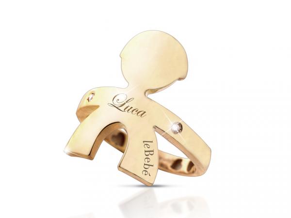 LBB121-N - Anello Abbracci Le Bebe Bimbo Oro Giallo