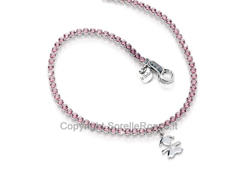 BRACCIALE TENNIS LE BEBE TOPAZI ROSA