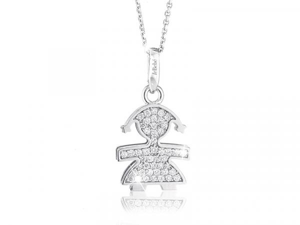 LBB152 - Collana I Pavè Piccoli Bimba Oro Bianco
