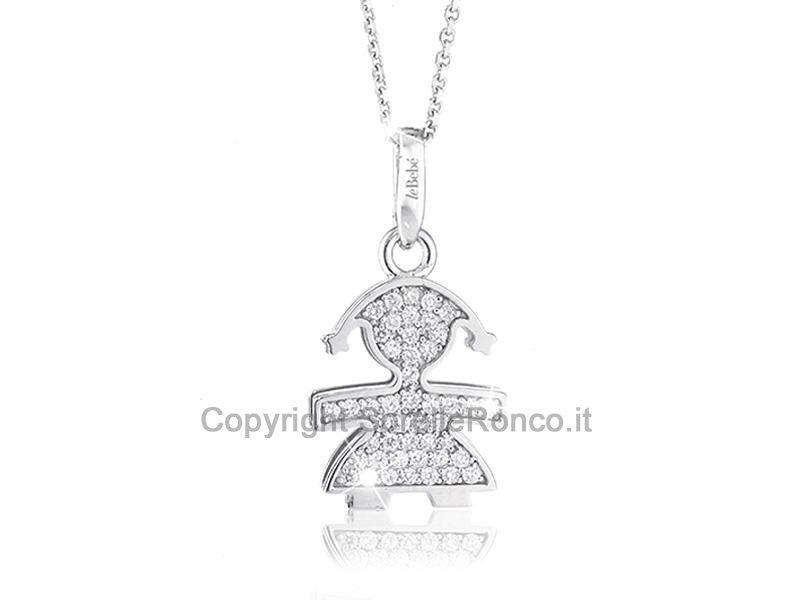 COLLANA I PAVÈ PICCOLI BIMBA ORO BIANCO
