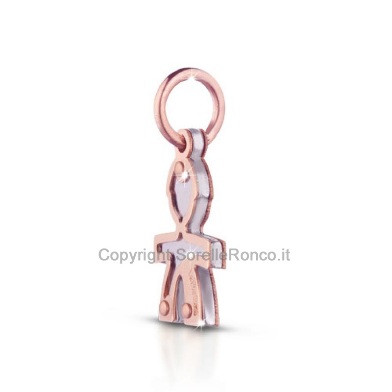CIONDOLO LOCK YOUR LOVE BIMBO ORO ROSA