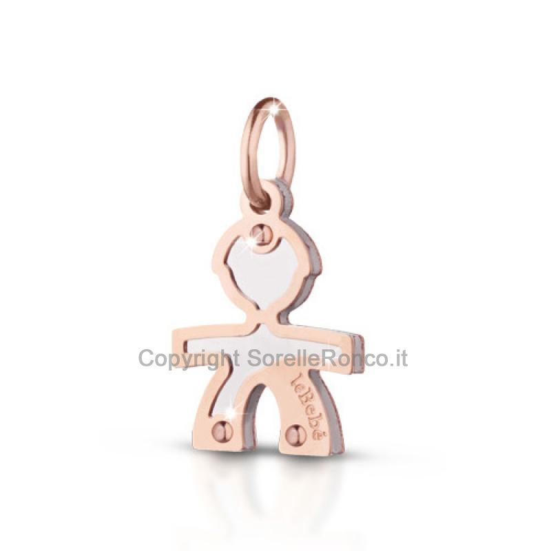 CIONDOLO LOCK YOUR LOVE BIMBO ORO ROSA