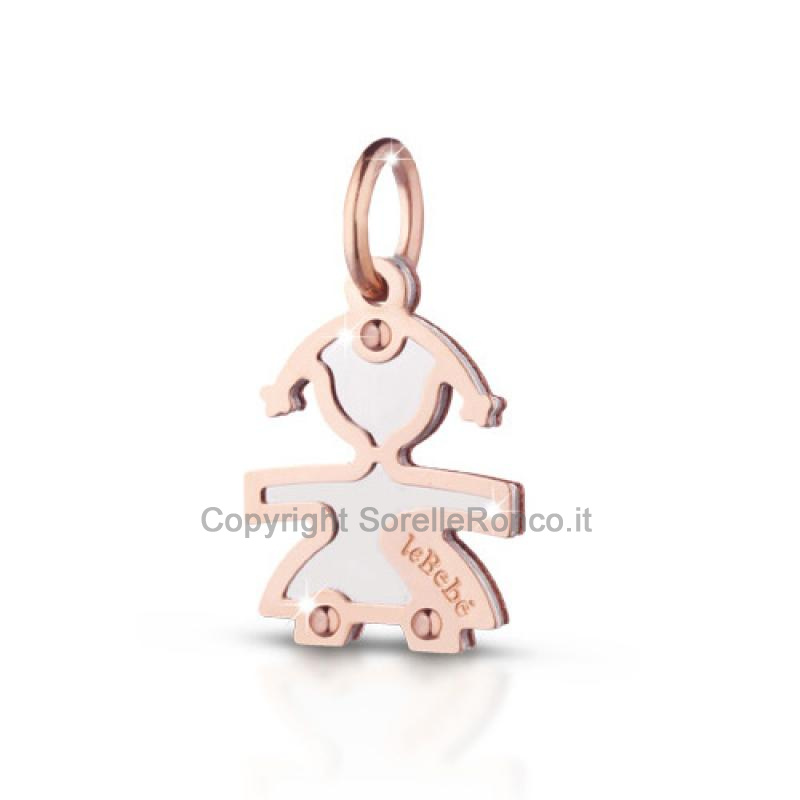CIONDOLO LOCK YOUR LOVE BIMBA ORO ROSA