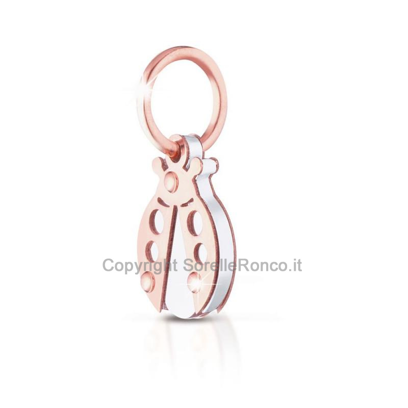 CHARMS LE BEBE COCCINELLA ARGENTO E ORO ROSA