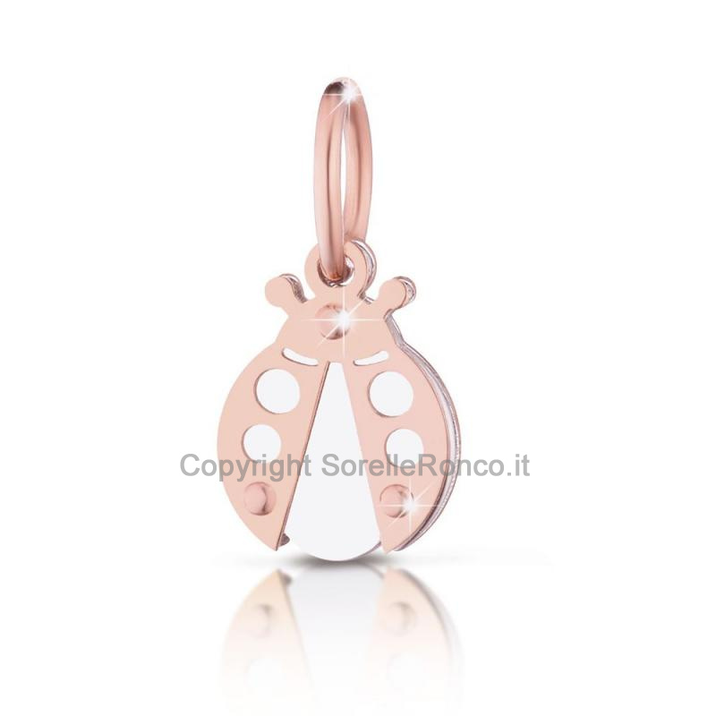 CHARMS LE BEBE COCCINELLA ARGENTO E ORO ROSA