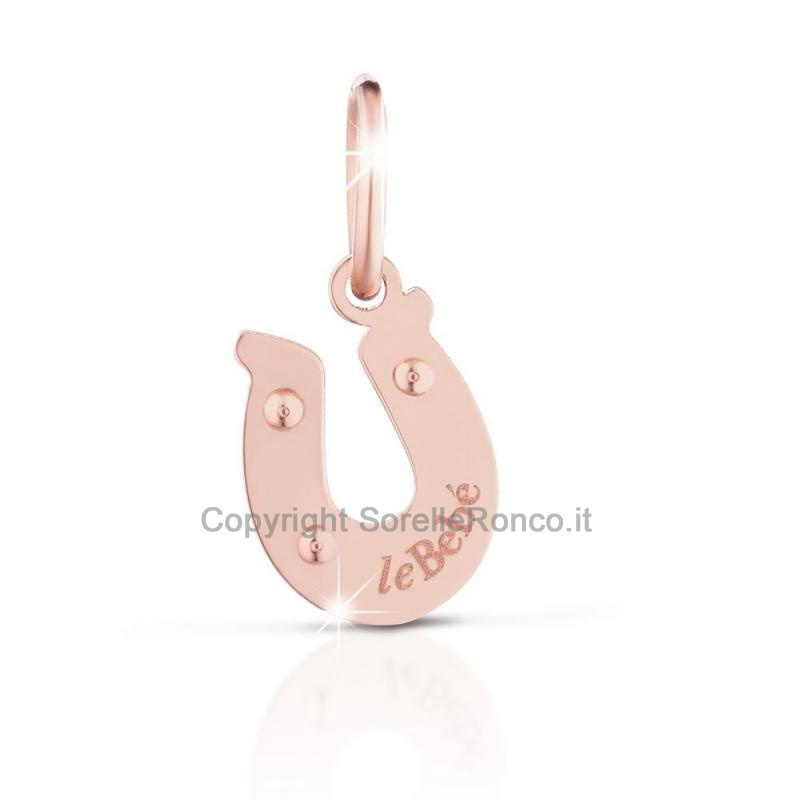 CHARMS LE BEBE FERRO DI CAVALLO ARGENTO E ORO ROSA