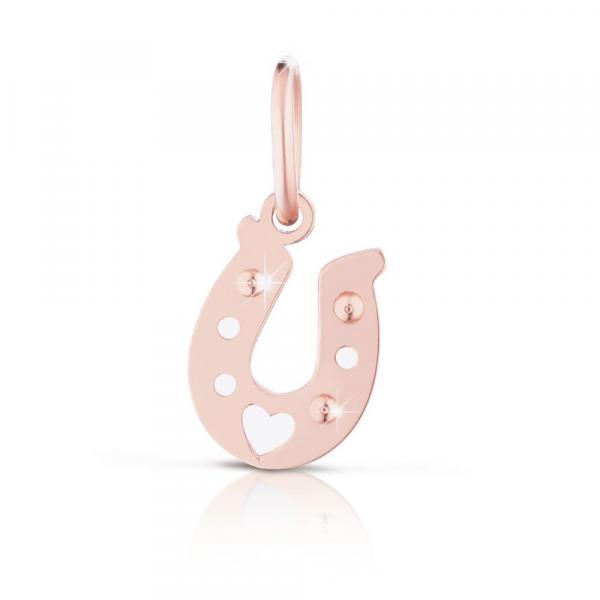 LBB177 - Charms Le Bebe Ferro di Cavallo Argento e Oro Rosa
