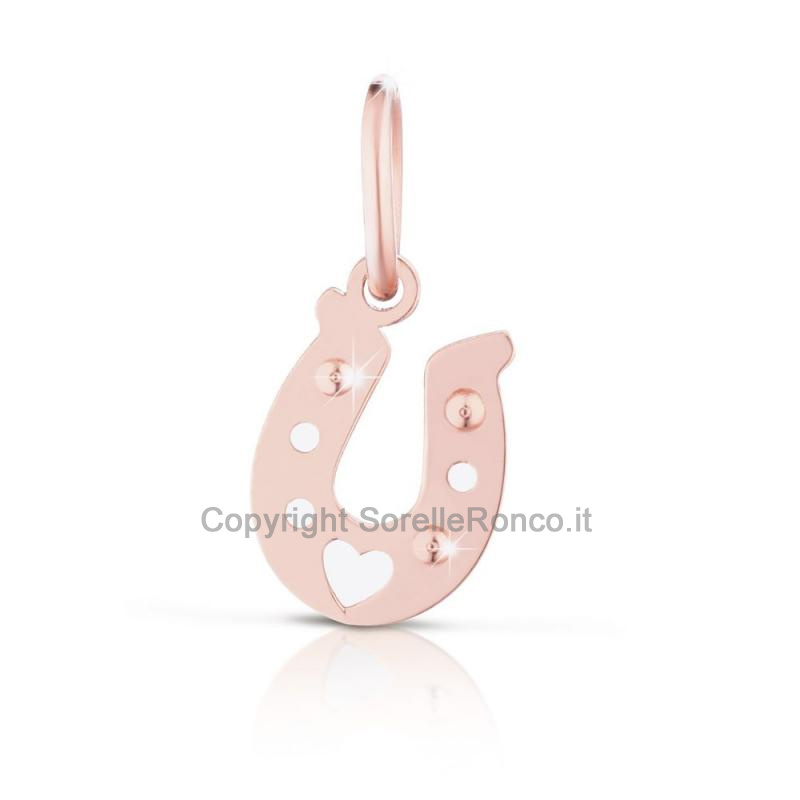 CHARMS LE BEBE FERRO DI CAVALLO ARGENTO E ORO ROSA