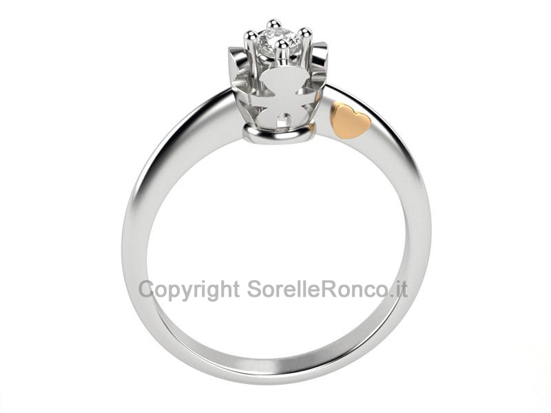 ANELLO SOLITARIO LE BEBE CESTINO BIMBO