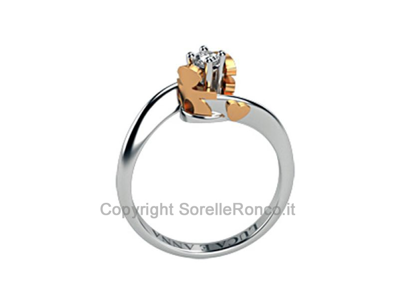 ANELLO CONTRARIE BIMBO E BIMBA CT 0.20 