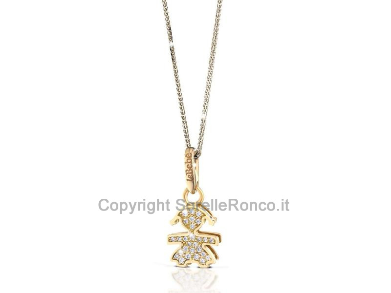 COLLANA LEBEBÈ I PAVÈ MINI MICRO-SETTING BIMBA ORO