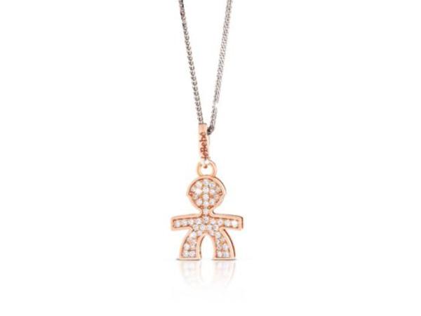 LBB451 - Collana LeBebè I Pavè Micro-Setting Bimbo Oro Rosa