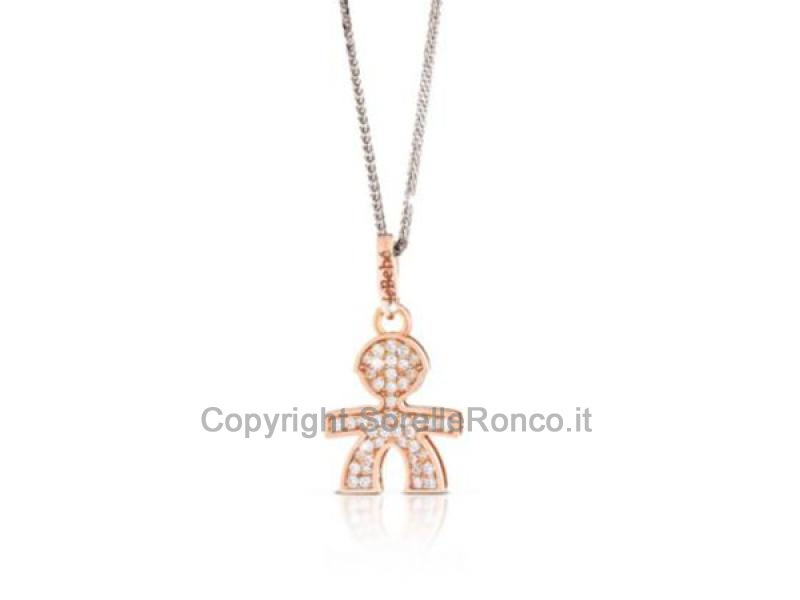 COLLANA LEBEBÈ I PAVÈ MICRO-SETTING BIMBO ORO ROSA