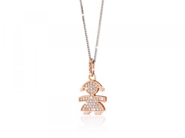 LBB452 - Collana LeBebè I Pavè Micro-Setting Bimba Oro Rosa