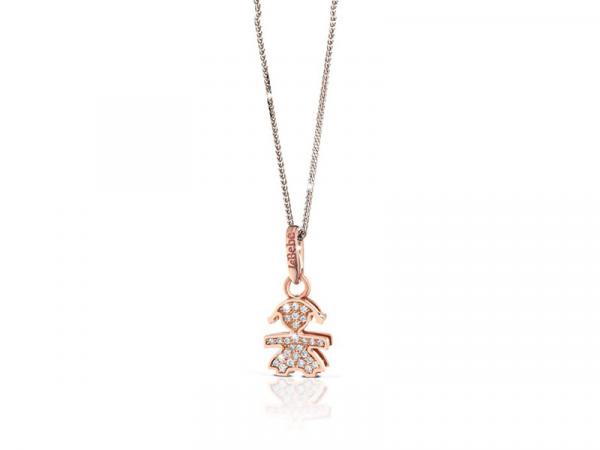 LBB454 - LeBebè I Pavè MicroSetting Bimba Oro Rosa 1cm