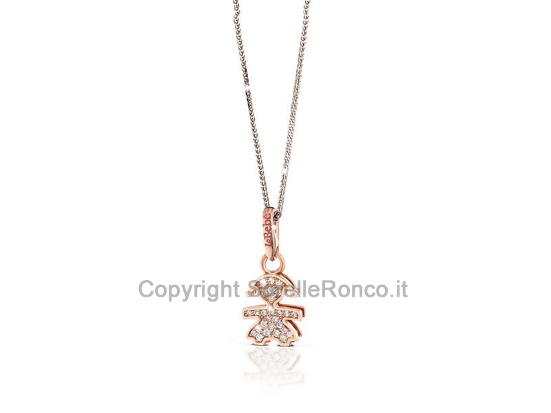 LEBEBÈ I PAVÈ MICROSETTING BIMBA ORO ROSA 1CM