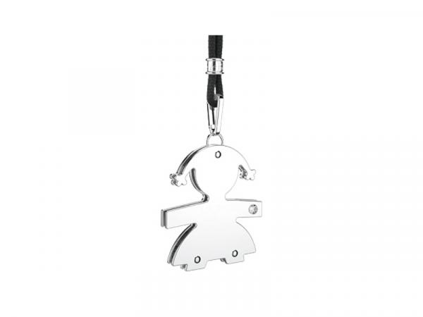 LBB010 - Ciondolo Diamantino Oro Bianco Bimba