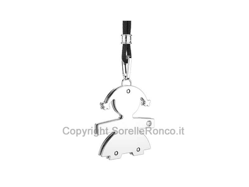CIONDOLO DIAMANTINO ORO BIANCO BIMBA