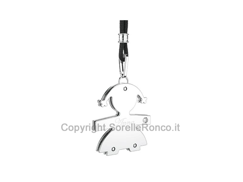CIONDOLO DIAMANTINO ORO BIANCO BIMBA