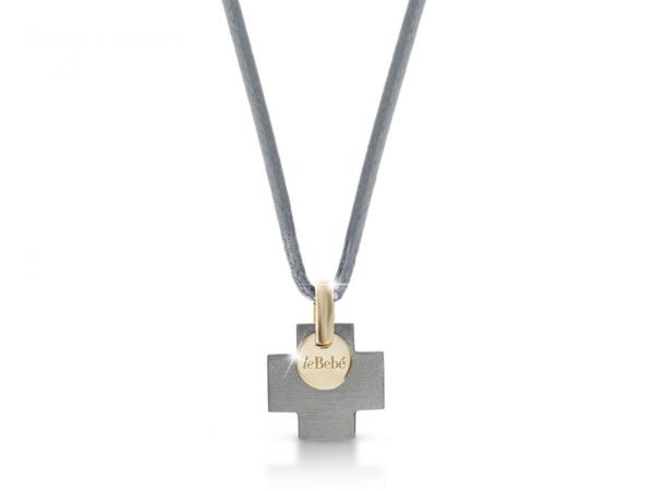 LBU009 - Croce LeBebe da Uomo in Titanio e Oro