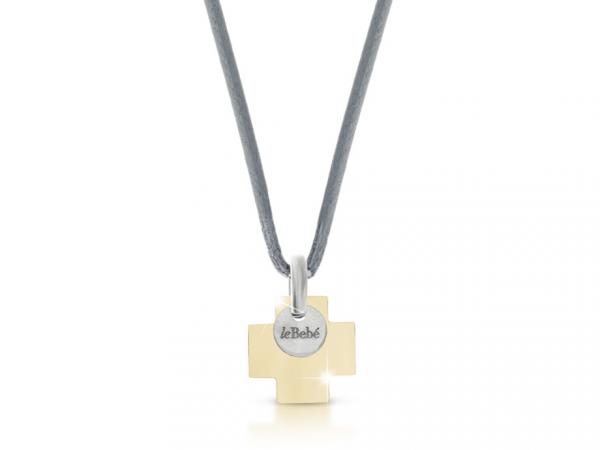 LBU010 - Croce Le Bebè da Uomo in Oro e Titanio