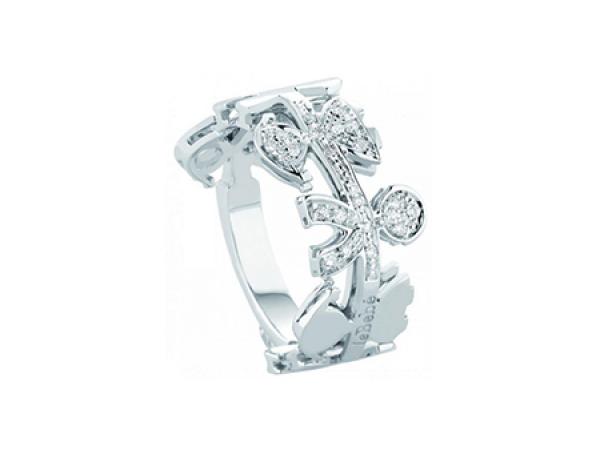 LBB088 - LE BEBE Anello Le Ghirlande in Oro Bianco 18kt