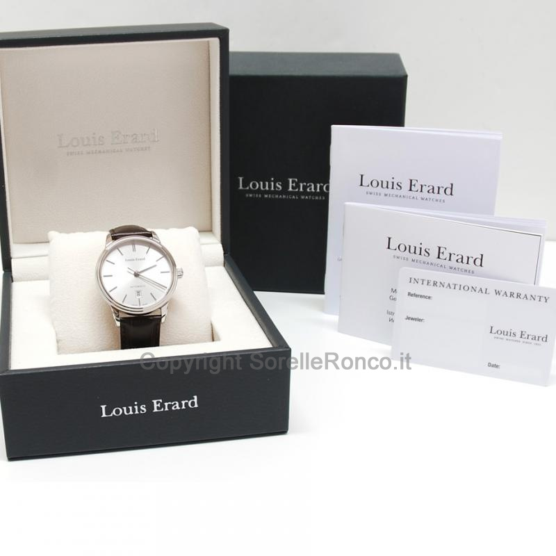 LOUIS ERARD HERITAGE 40MM AUTOMATICO ARGENTO PELLE