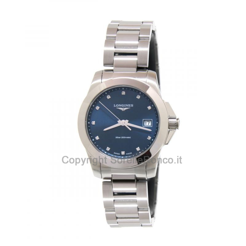Conquest Blu 34mm Quarzo Indici Diamanti