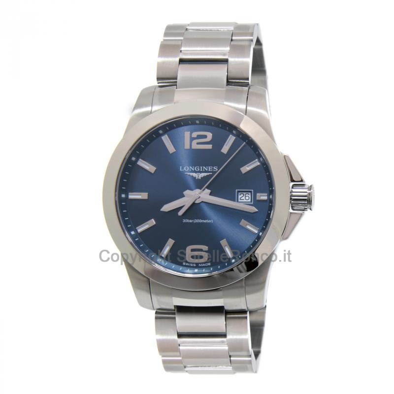 OROLOGIO LONGINES CONQUEST ACCIAIO BLU 43MM QUARZO