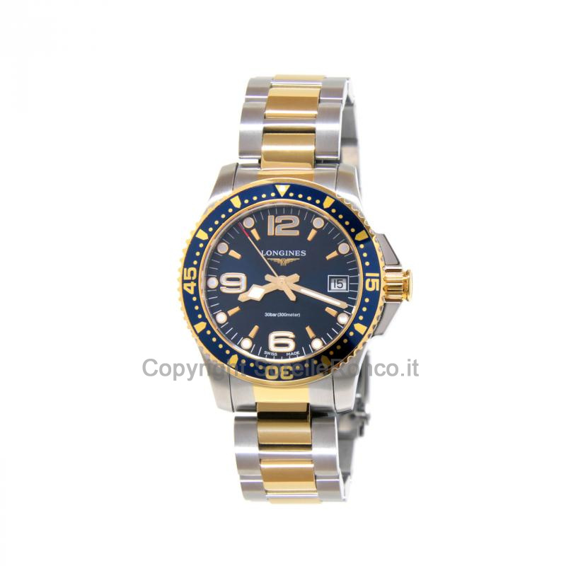 LONGINES HYDROCONQUEST QUARZO BLU 34MM PVD ORO