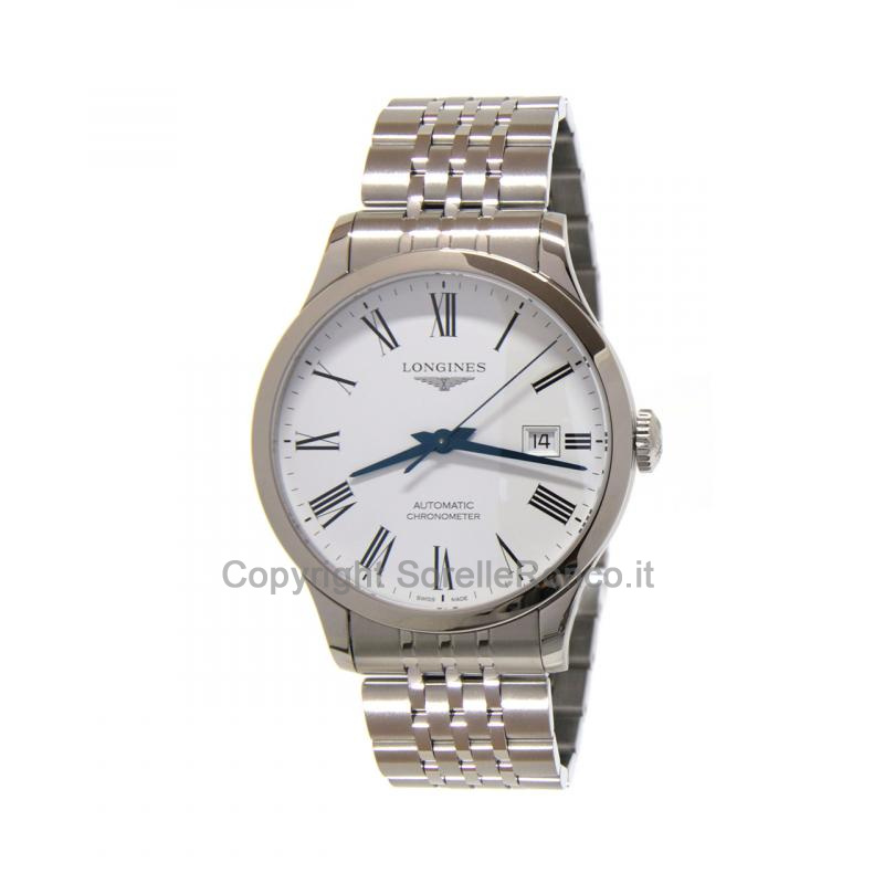LONGINES RECORD BIANCO 40MM CHRONO ACCIAIO